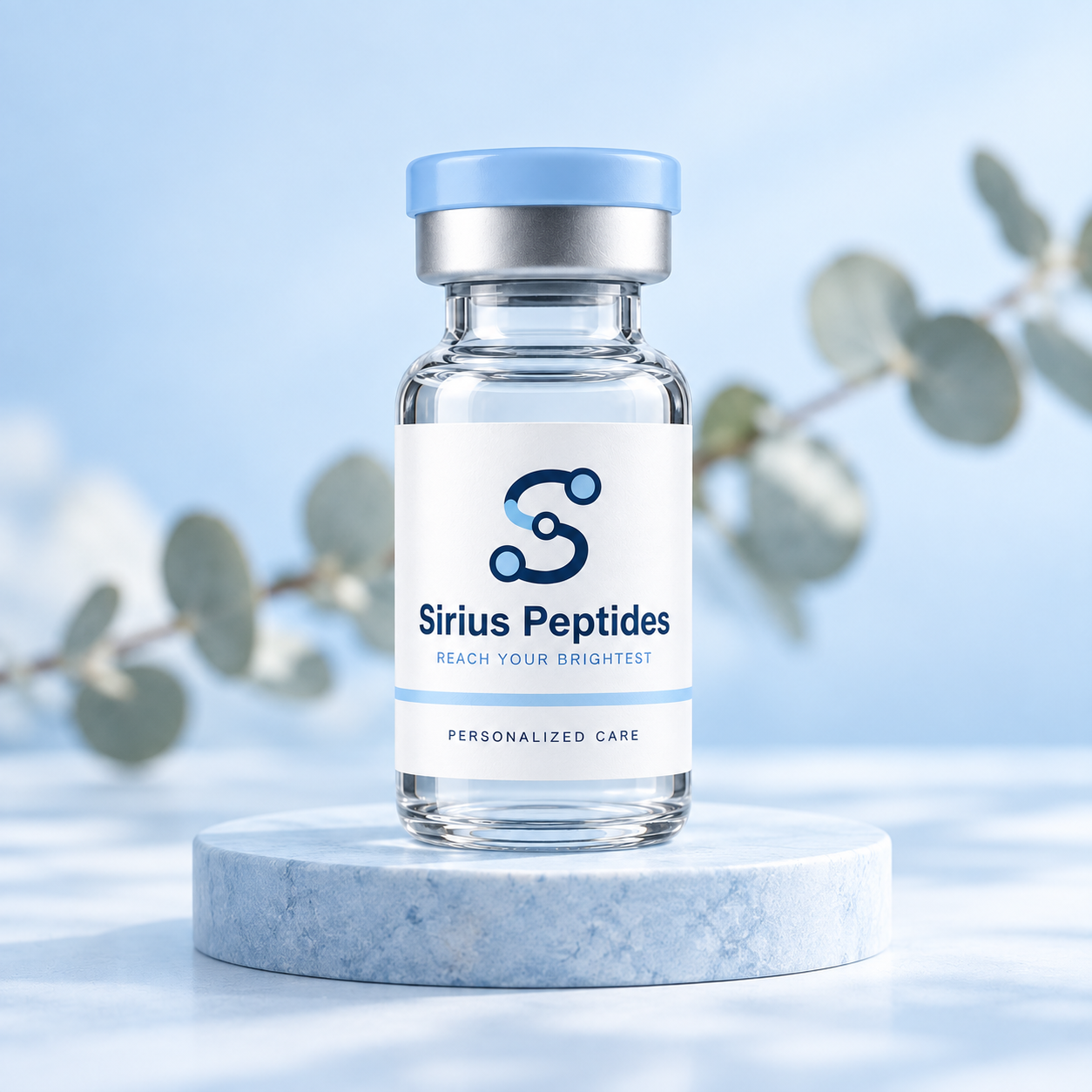 Sirius Peptides packaging concept for Longevity, with connected S branding